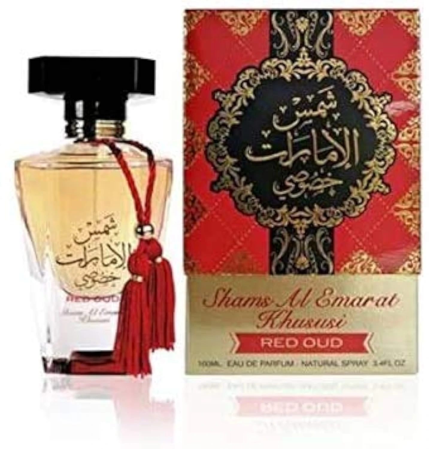 Shams Al Emarat Khususi Red Oud 100ml | Blossom Natural Spray | Long Lasting Effect (for Men and Women) (Unisex)