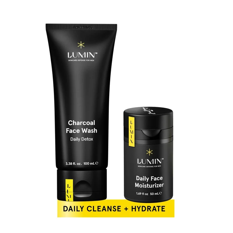 Lumin Fundamental Duo for Men - Charcoal Face Wash & Moisturizer