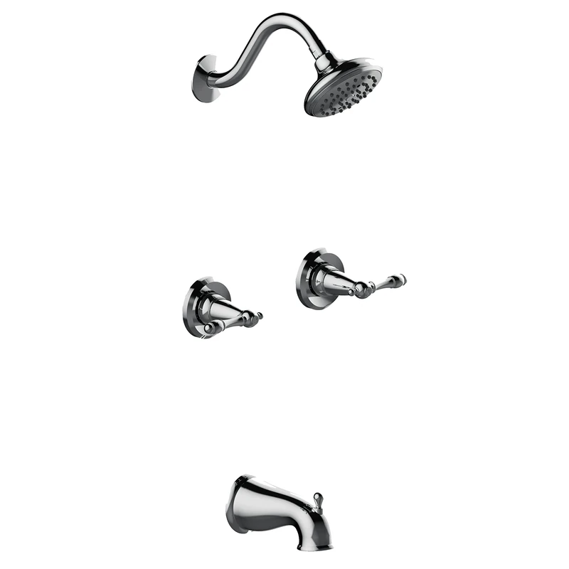 Design House 595694 Oakmont 2-Handle Bath and Shower Trim with Valve, Bathroom Fixtures, Polished Chrome