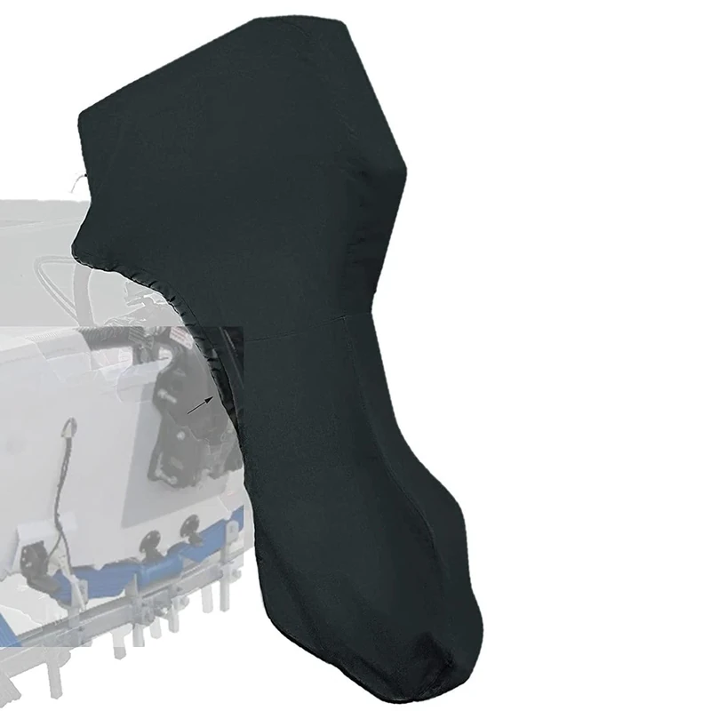 Softclub Boat Motor Covers 175-225 HP, Full Outboard Motor Cover, 600D Heavy Duty Fabric, Waterproof, Black Outboard Boat Motor Cover Fit for 200 HP Motor