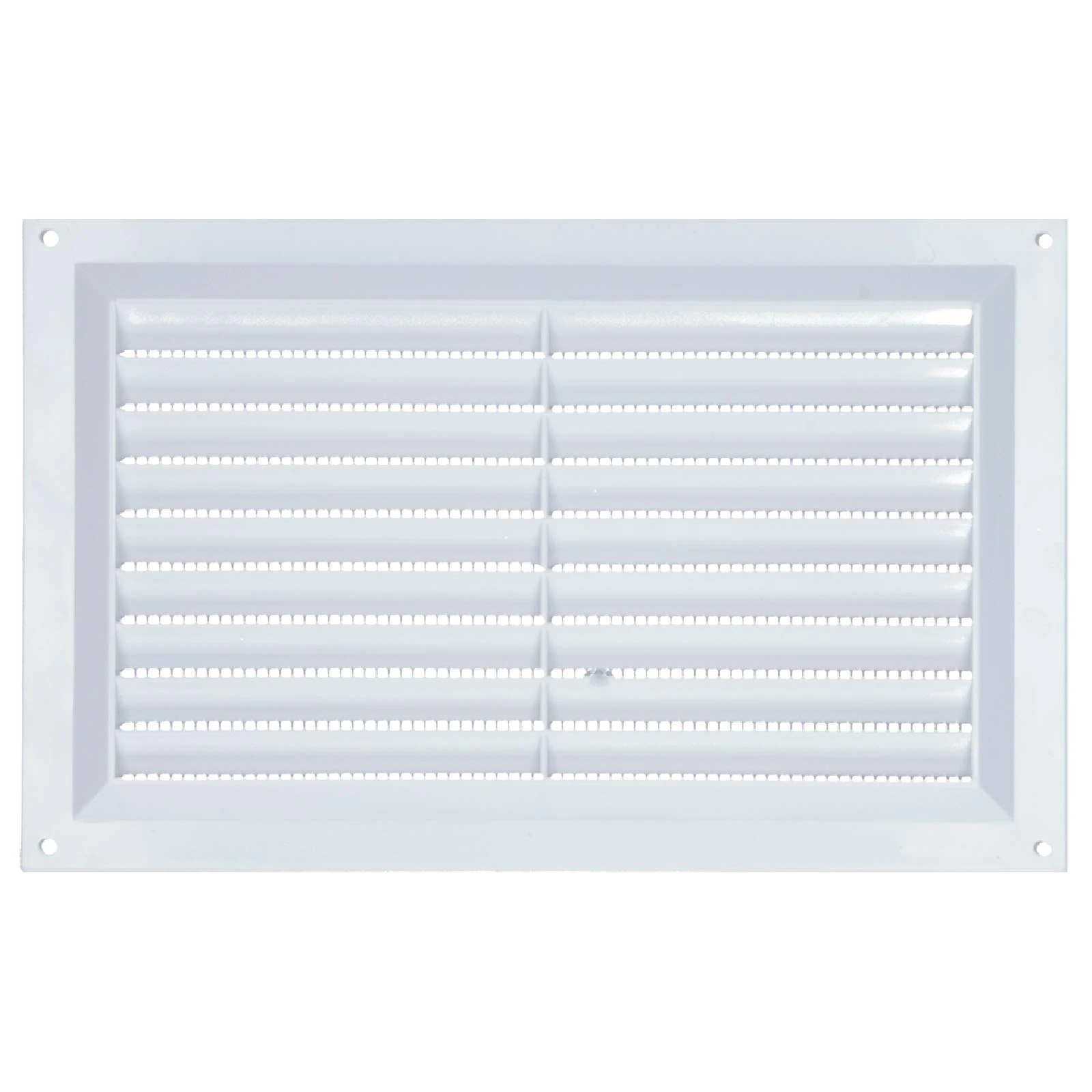 Louvre Vent PVC White 9x6 (225mm x 150mm) Fixed Plastic Grille with Fly Screen and Air Flow Cover Used to Cover Brick, Wall, Door Suitable for Interior & Exterior Use