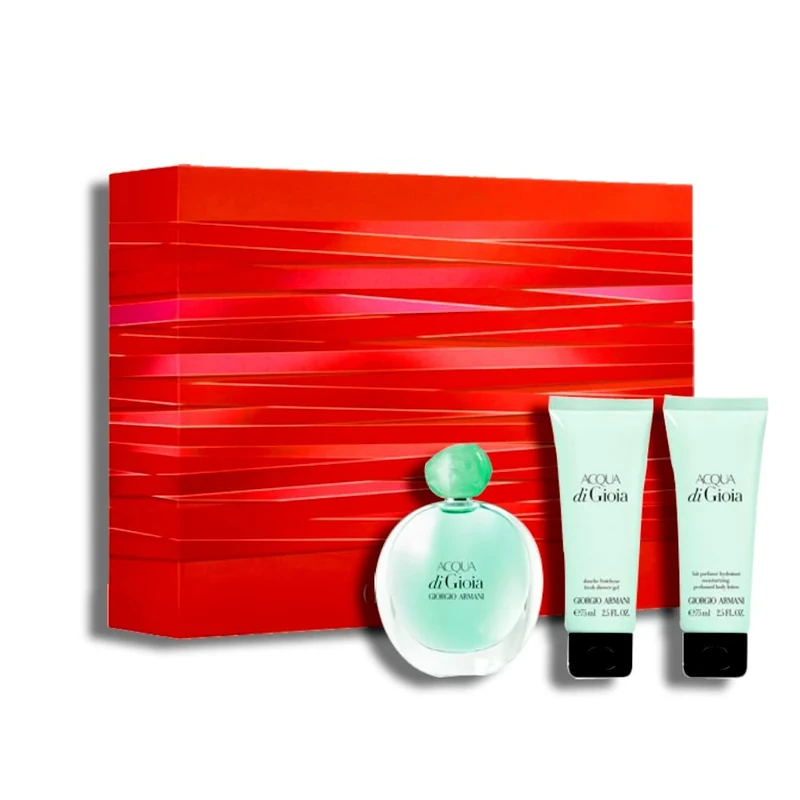 Giorgio Armani Acqua Di Gioia 3 Piece gift Set: Eau De Parfum 100ml - Body Lotion 75ml - Shower Gel 75ml