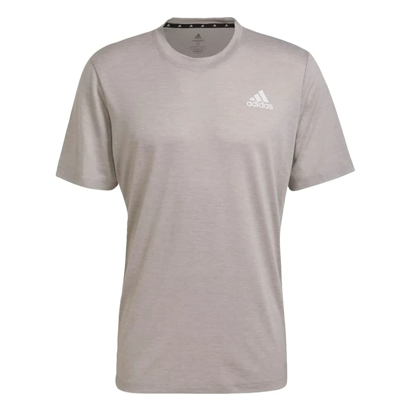 adidas Mens Primeblue Designed 2 Move Heathered Sport T-Shirt Top Short Sleeve Breathable - Grey - Size M