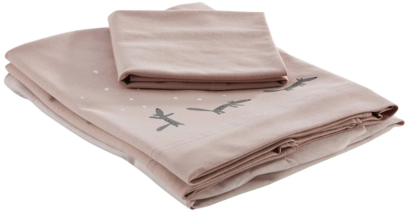 Babyclic Bedding Set Triptych Cot and Mini Cot Moss Pink - Sheets