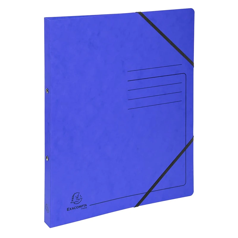 Exacompta - Ref 542552E - Mottled Pressboard Ring Binder - 320 x 250mm in Size, Suitable for A4 Documents, 2 x 15mm O-Rings, 20mm Spine - Blue (Pack of 10)