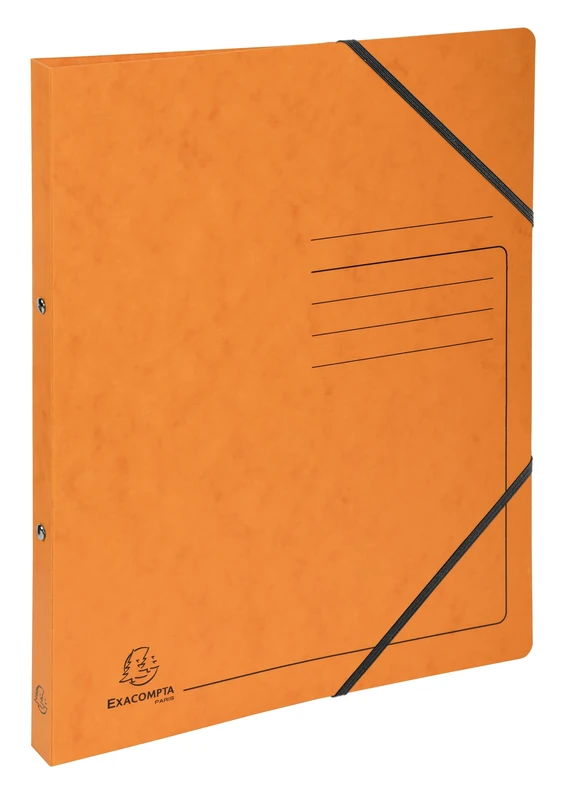 Exacompta - Ref 542554E - Mottled Pressboard Ring Binder - 320 x 250mm in Size, Suitable for A4 Documents, 2 x 15mm O-Rings, 20mm Spine - Orange (Pack of 10)