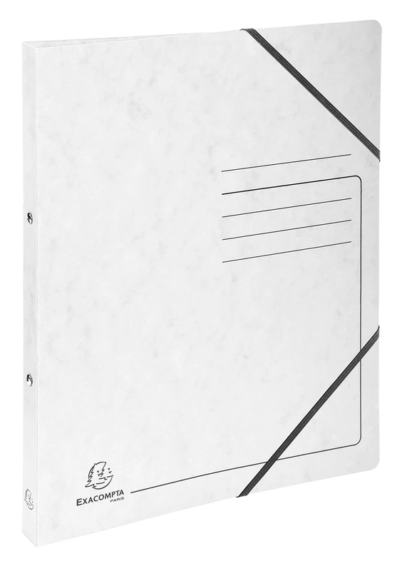 Exacompta - Ref 542556E - Mottled Pressboard Ring Binder - 320 x 250mm in Size, Suitable for A4 Documents, 2 x 15mm O-Rings, 20mm Spine - White (Pack of 10) - Image 1