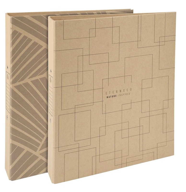 Exacompta - Ref. 54947E - Box of 10 Eterneco rigid edged binders - 2 round rings 30 mm diameter - 40 mm spine - external dimensions 32 x 26cm - A4 file format - 2 assorted visuals
