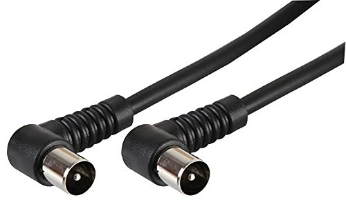 PRO SIGNAL JR9009A/4M BLACK-ROHS TV Aerial Lead, 90 Degree Coax Plug to 90 Degree Coax Plug, 4m Black