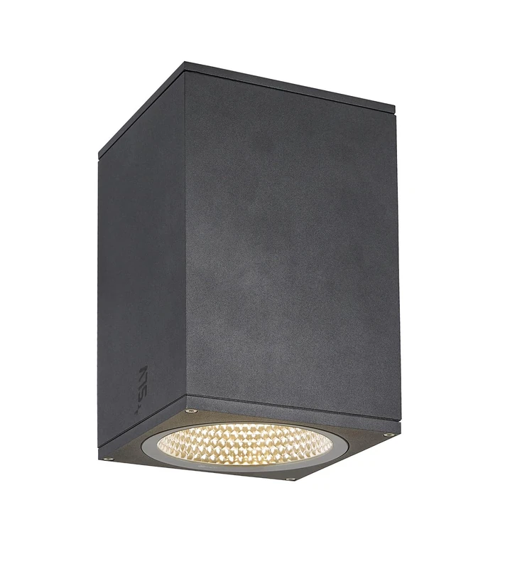 SLV Surface-Mounted Ceiling Light Enola Square L/Illumination for Walls, Paths, entrances, Garden lamp, Ceiling spot / IP65 3000/4000K 35W 2500 / 2800lm Anthracite 38 Degrees - Image 1