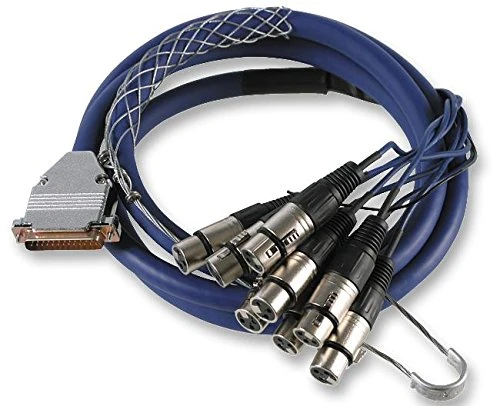 PRO SIGNAL PSG01357 25‑Pin D‑Sub Male to 8× XLR Female Multicore Snake Audio Loom – 2m, Blue