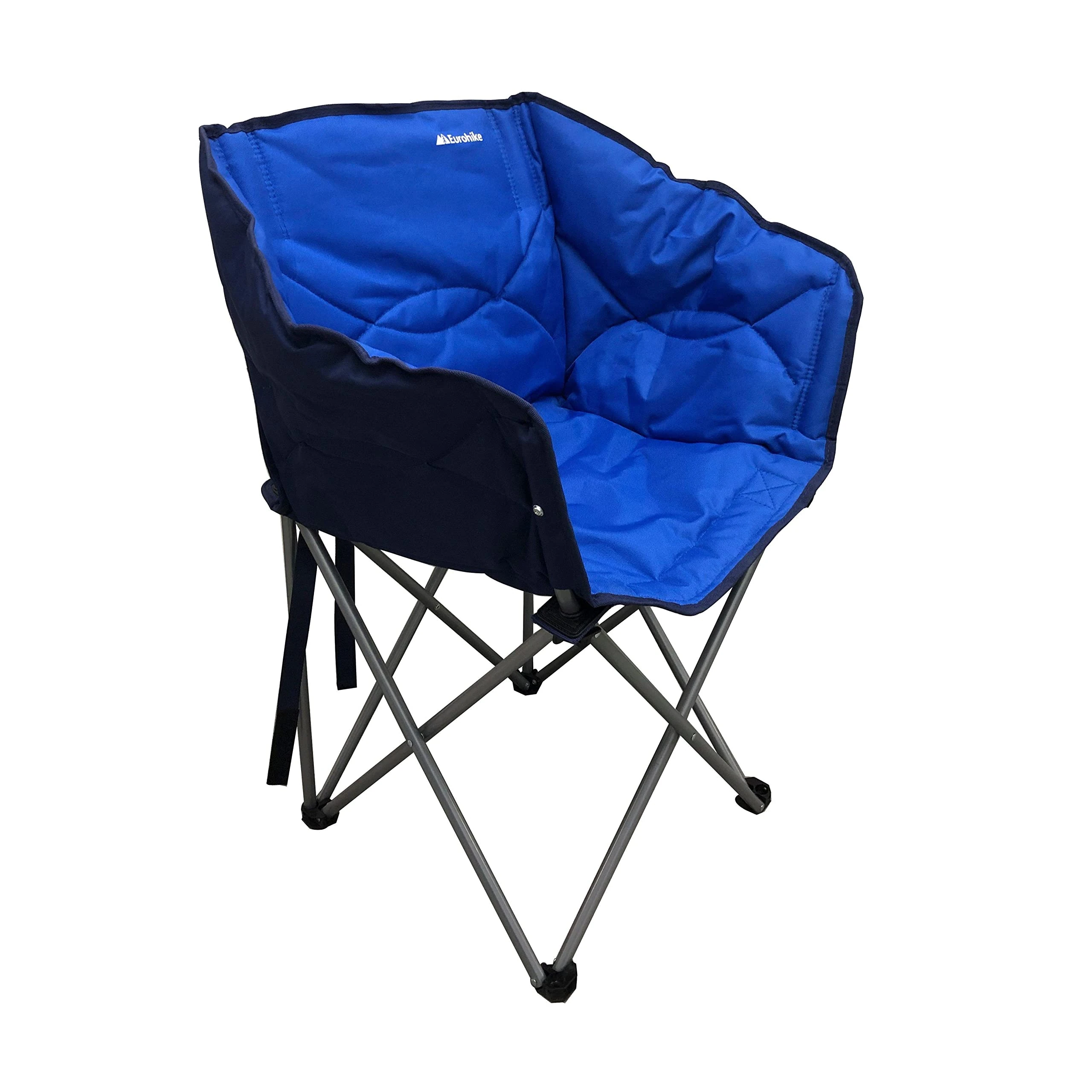 Eurohike Quilted Tub Chair for Adults & Kids, Folding, Lightweight, Portable, Compact, Water Resistant, Ideal for Camping, Festivals, Picnics, Beach & Outdoor Events, includes Carry Bag (Blue)