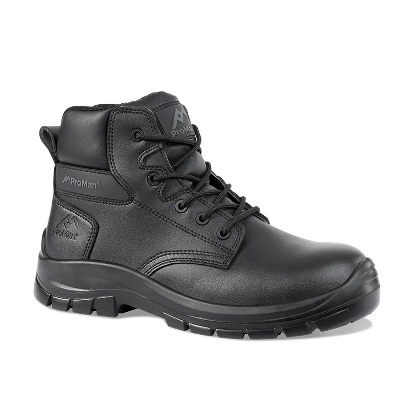 Rock Fall Georgia Black Steel Toe Cap Black Boot, Fully Waterproof Safety Boots, SRC Slip Rated Work, Shock Absorbing Midsole and Oil Resistant UK 12