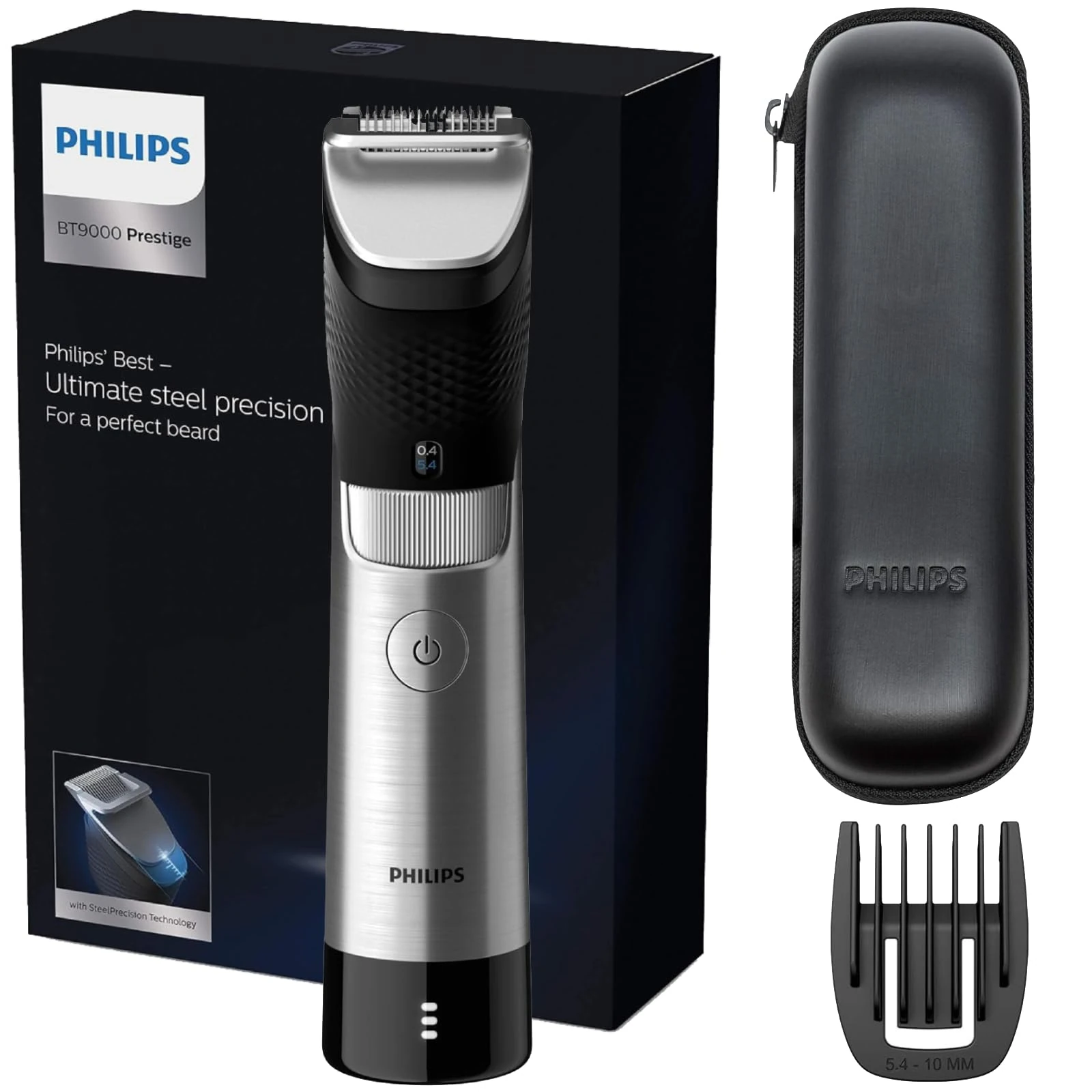 Philips Beard Trimmer 9000 Series, Lift & Trim Pro System, Silver, Which Best Buy Winner 2023 (BT9810/13)