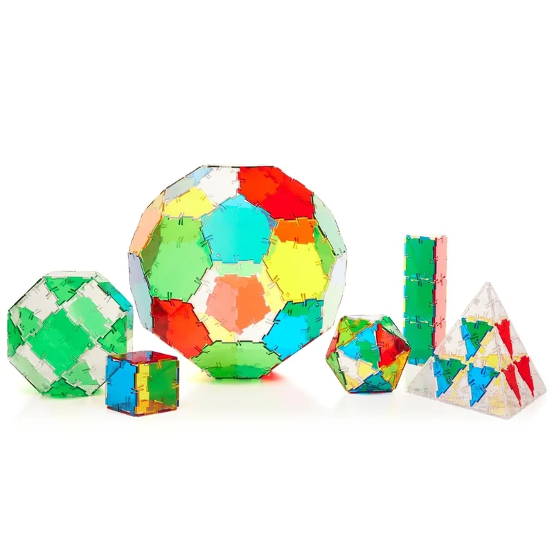 Crystal Polydron - Multicoloured Light Play Indoor Maths Construction Play Toy - Age 4 + - 184 Pieces