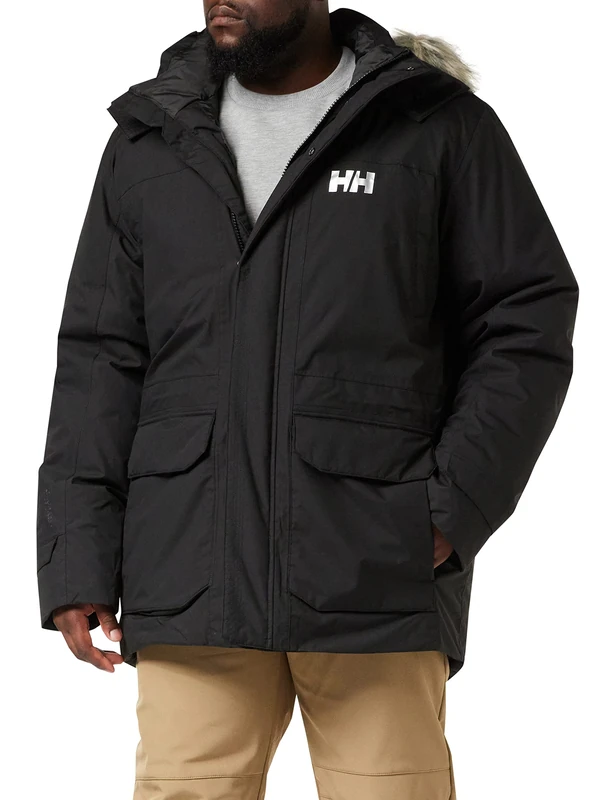 Helly Hansen Montes Parka Down Jacket, Parka Mens, Black , XXL