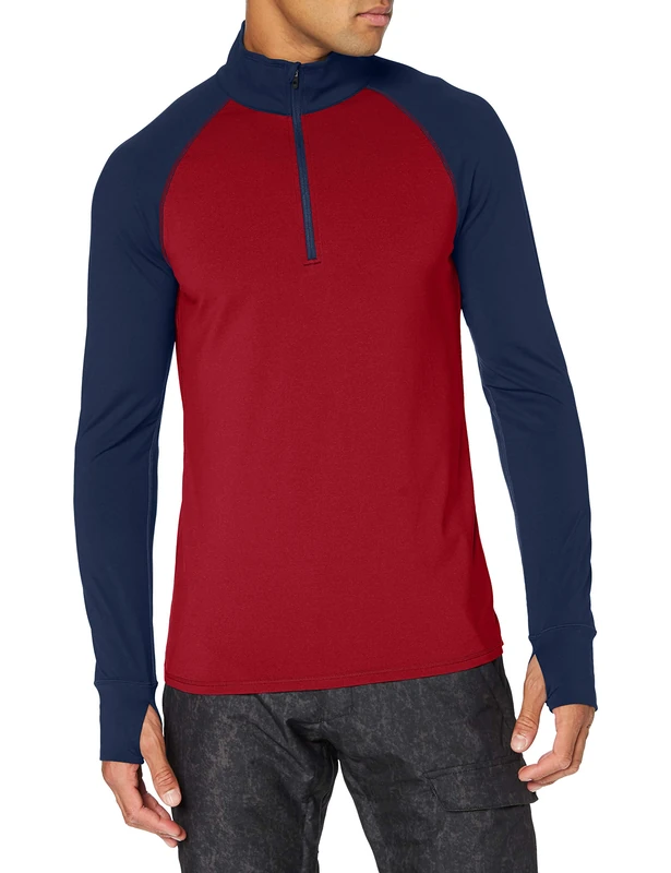 Marmot Baselayer 1/2 Zip Undershirt Men's Undershirt - Brick/Dark Indigo, Large - Image 1