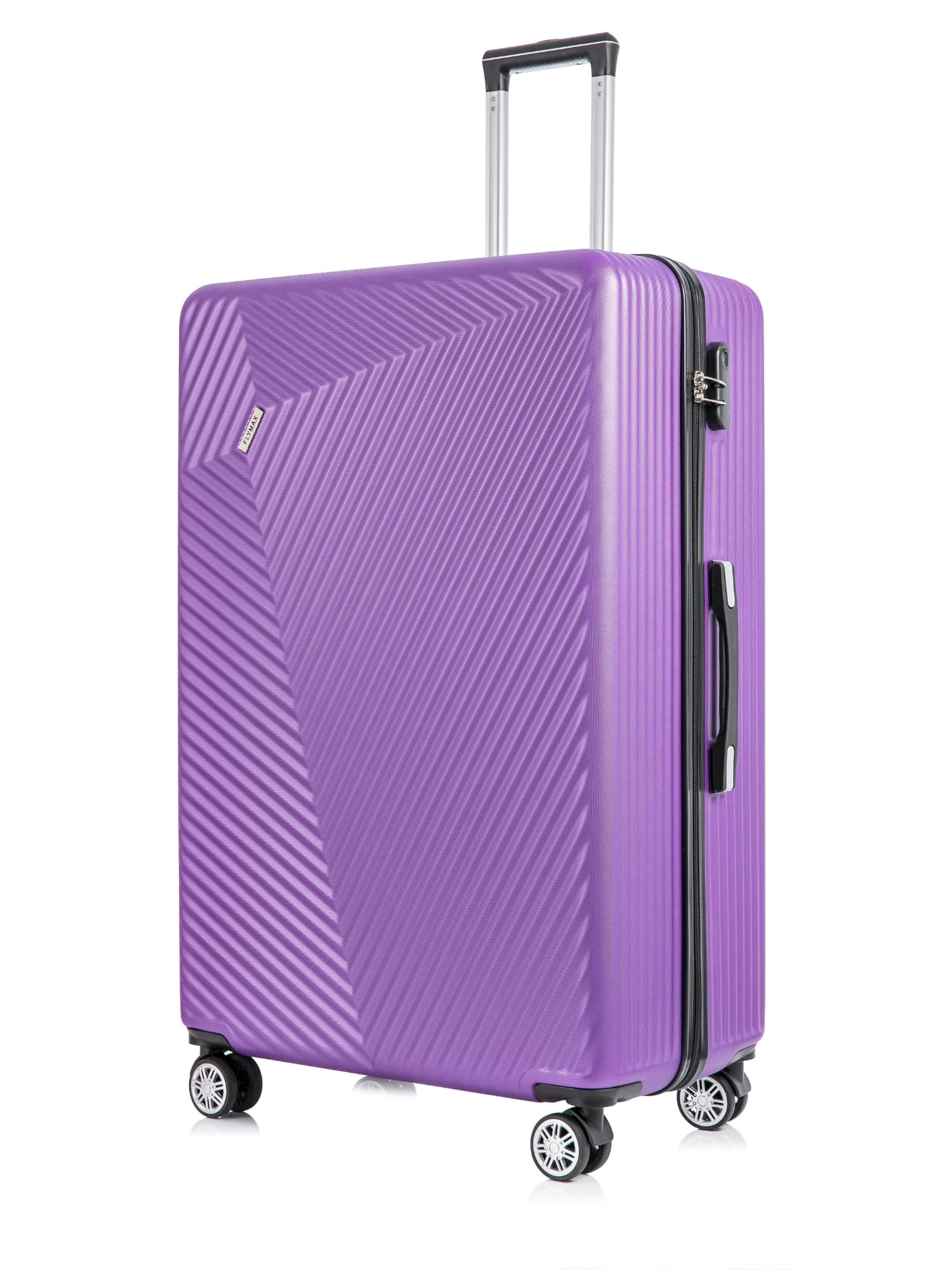 Flymax Medium Suitcase 4 Wheel Lightweight Luggage Hard Shell ABS Travel Case Hold Check in Fits 15kg - 20kg Medium Size + 3 Digit Lock + Telescopic Handle 67 Litre Capacity