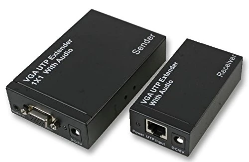 PRO SIGNAL VGA & Audio Extender Kit over Cat5e/6 – Up to 300m Range, Loop-Out, Adjustable Gain & Skew, Includes Sender & Receiver