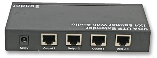 Pro Signal VGA UTP Extender 1x4 Splitter with Audio – Over CAT5e/CAT6 up to 300m, Loop Out, PSU Included – PSG03504