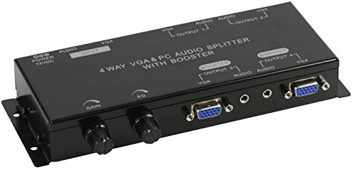 Pro Signal PSG03717 4-Way VGA & PC Audio Splitter with Booster