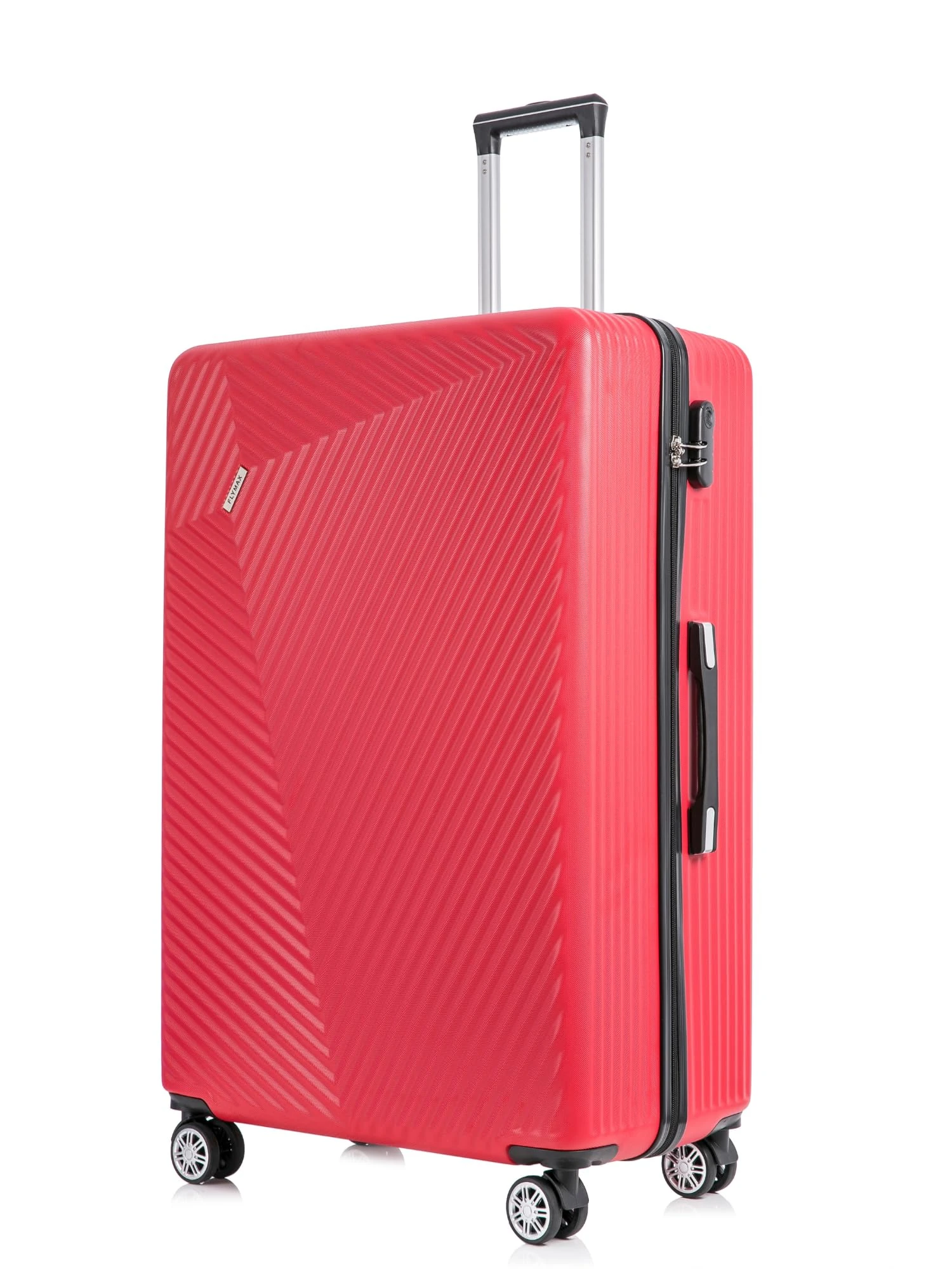 Flymax Medium Suitcase 4 Wheel Lightweight Luggage Hard Shell ABS Travel Case Hold Check in Fits 15kg - 20kg Medium Size + 3 Digit Lock + Telescopic Handle 67 Litre Capacity