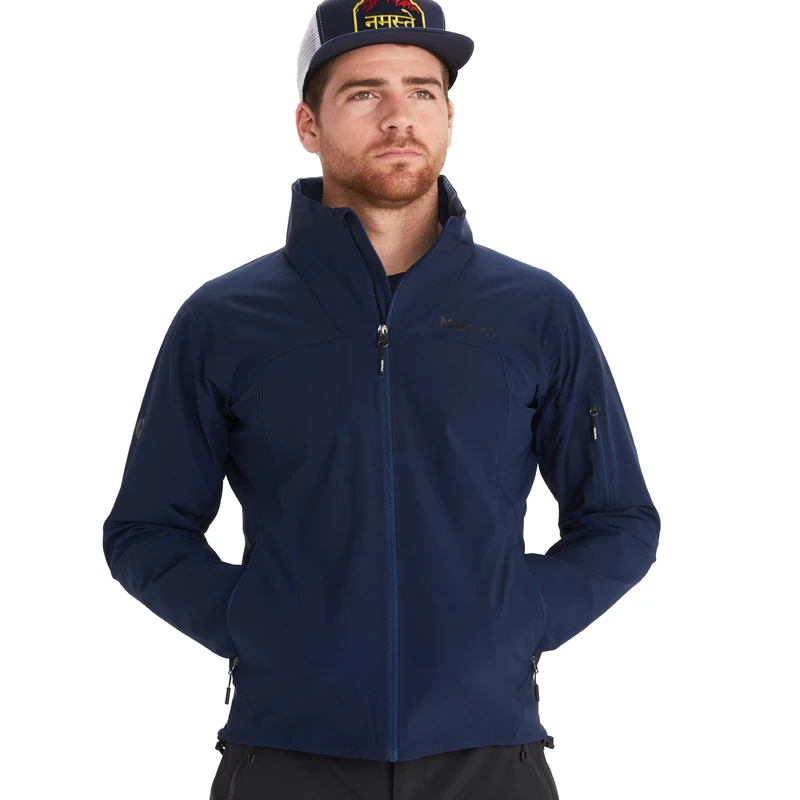 Marmot Men Alsek Jacket, water-repellent softshell jacket, breathable functional jacket, windproof outdoor jacket, Arctic Navy, S