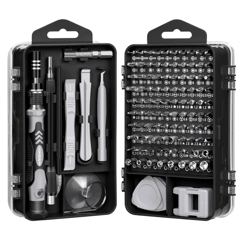 YINSAN 120-in-1 Magnetic Precision Screwdriver Set, Small Electronics Repair Tool Kit for iPhone, Laptop, PS5, Xbox, Nintendo Switch, MacBook, Tablets, Glasses & Doorbell