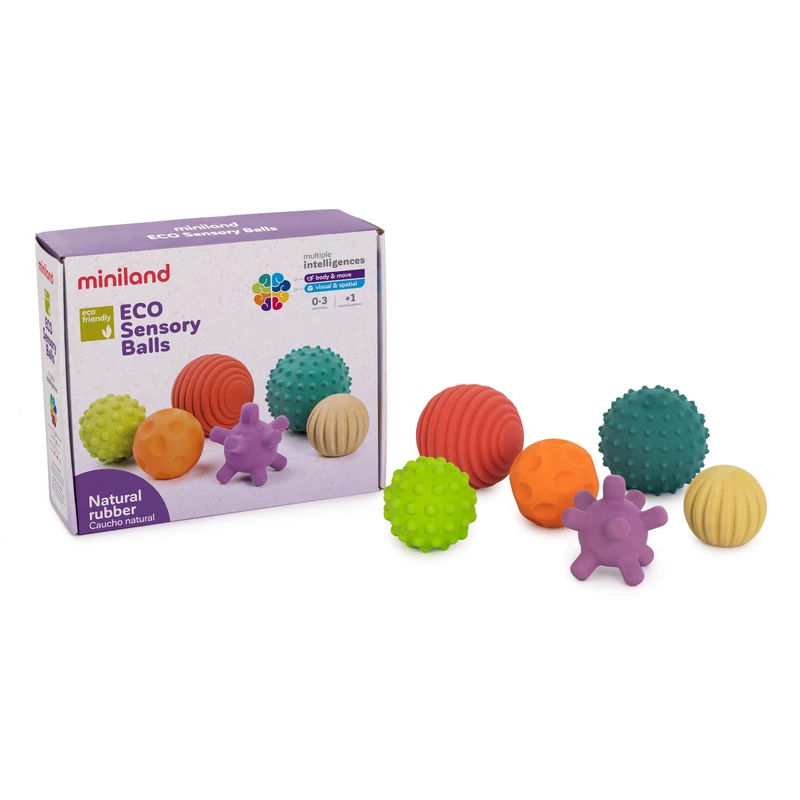 Miniland Sensory Balls - Natural Rubber Baby Toys