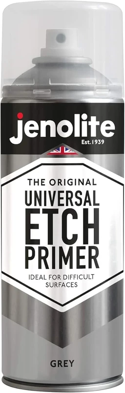 JENOLITE Universal Etch Primer Spray Paint | GREY | High Performance Acid Etch Primer For Difficult Surfaces Including Aluminium, Galvanised Steel, Stainless Steel & Most Metal Surfaces | 400ml