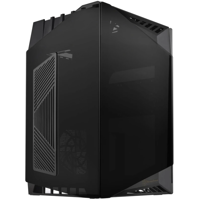 SilverStone SST-LD03B-AF Lucid Mini Tower Mini-ITX Computer Case, Silent High Airflow Performance, 3x Tinted Tempered Glass with ventilation holes for better cooling performance