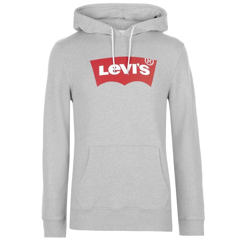 Levi's Men's Standard Graphic Sweatshirt Hoodie, Logo Two Color Heather Gray, XS