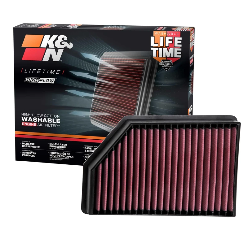 K&N Replacement Air Filter compatible with Chevrolet Silverado 2500HD/3500HD 6.6 Diesel 2020- (33-5098)