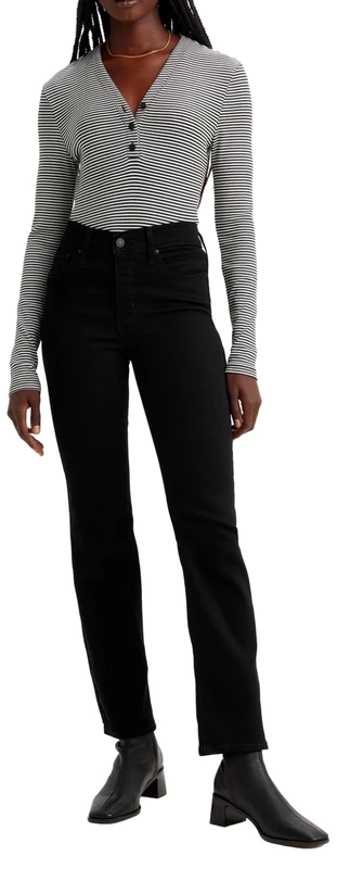 Levi's Women's 314 Shaping Straight Jeans, Black and Black, 30W / 34L