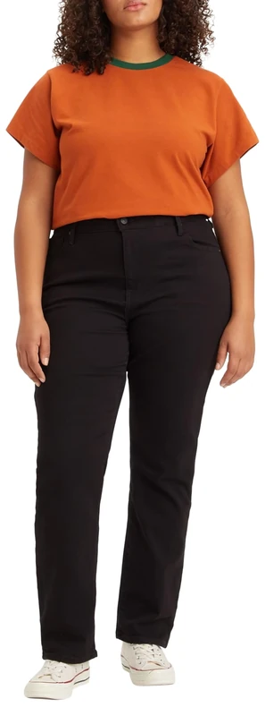 Levi's Women's Plus Size 724 High Rise Straight Jeans, Black Sheep, 14 L