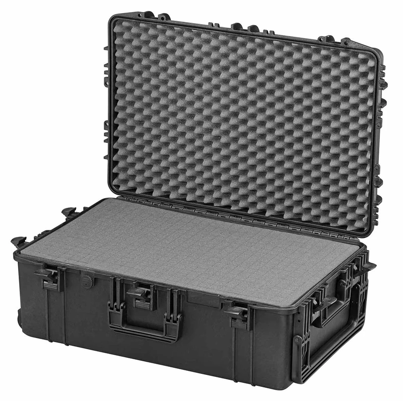MAX Cases - Airtight Case with High Density Cubed Sponge for Carrying and Protecting Equipment and Materials, MAX750H280HDS, Internal Dimensions 750 x 480 x 280 mm