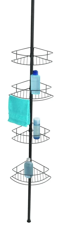 WENKO Dolcedo Black Stainless Steel Telescopic Shower Corner
