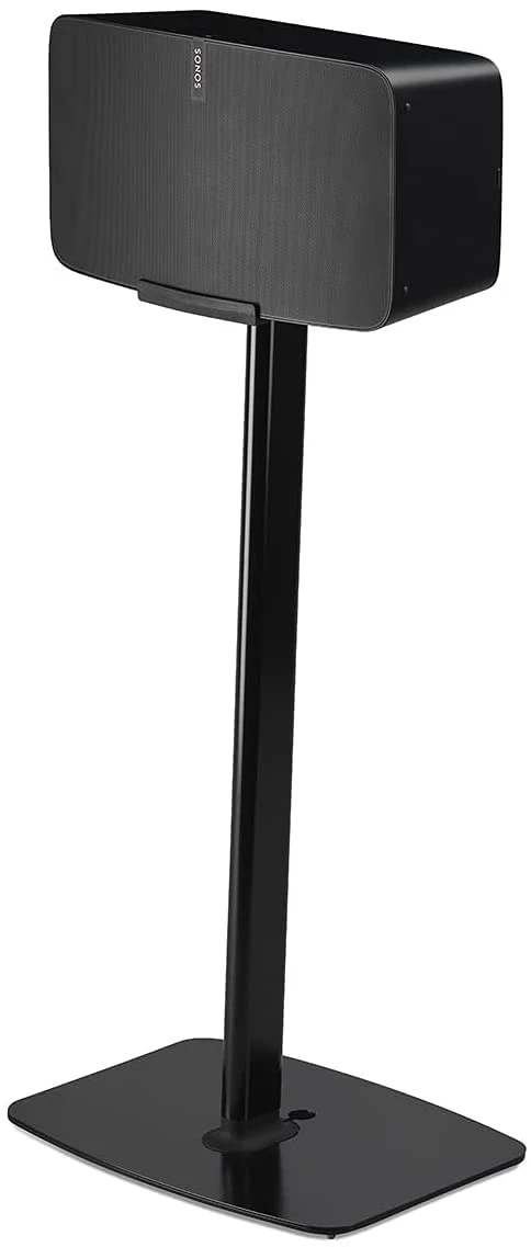 Flexson Floor Stand for Sonos Five and Play:5, Single pack in Black for soft and hard floors with cable management