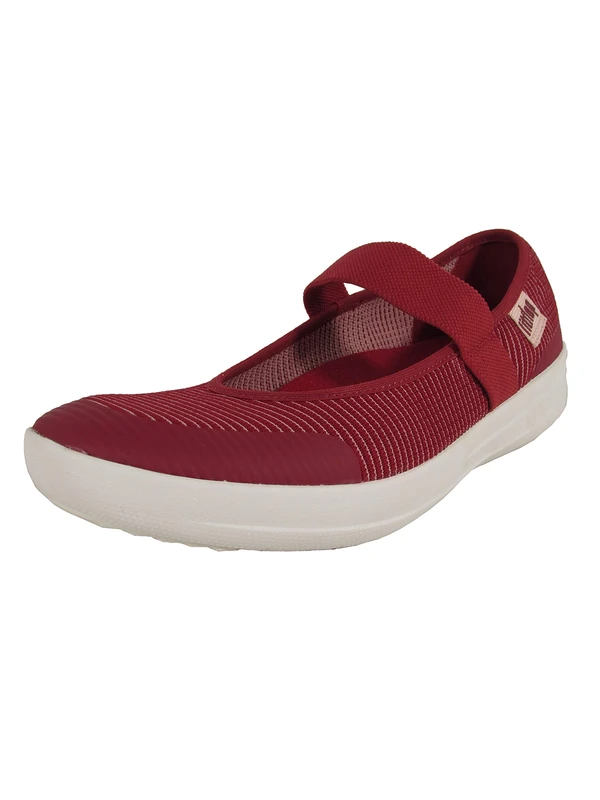 Fitflop Women's Uberknit Mary Janes Flat, Royal Red, 5 UK