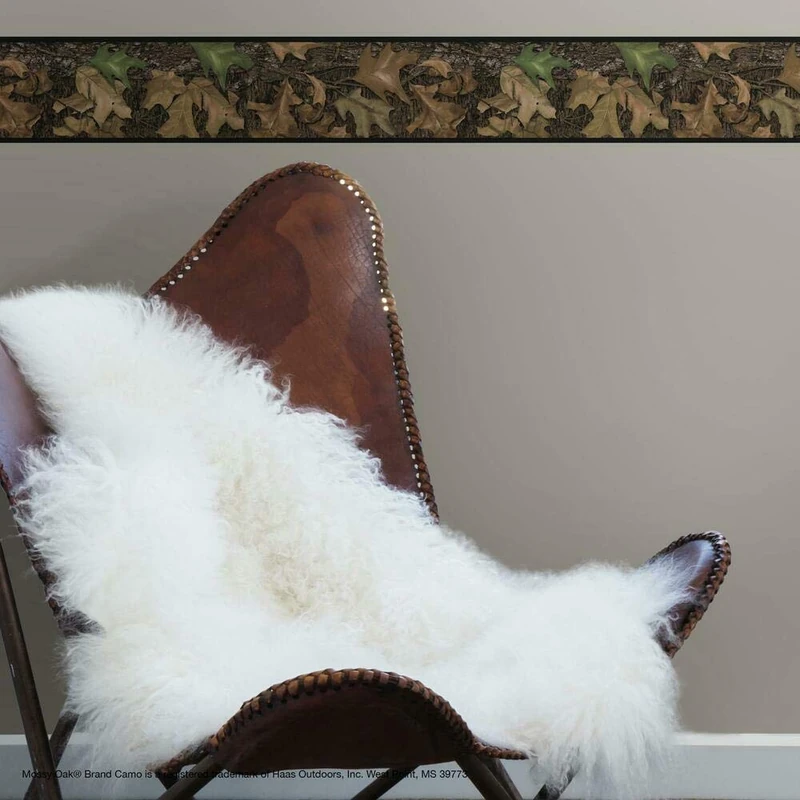 RoomMates RMK4398BD 5 x 15ft Mossy Oak Vinyl Border, Green and Brown