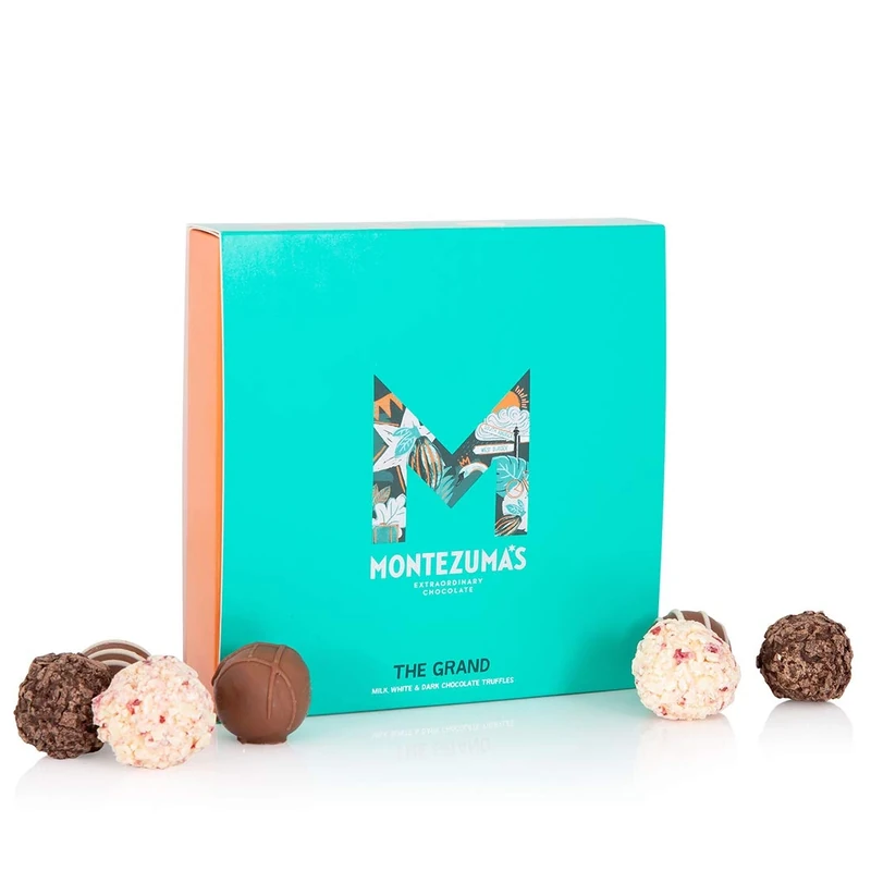 Montezuma's The Grand, Milk, White & Dark Chocolate Truffle Collection Box, Small Contains 16 Truffles, Gluten Free, 220g Box