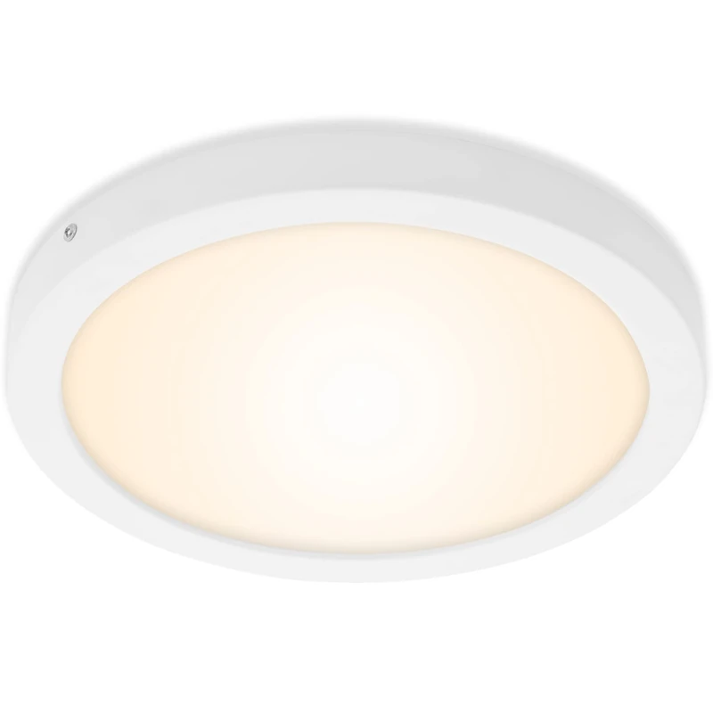 BRILONER Leuchten - LED Surface-Mounted lamp, Ceiling lamp, Ceiling Light 21 watts, 2,000 lumens, 4,000 Kelvin, Round, Matte Chrome, 300x32mm (DxH)