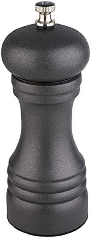 APS 40555 Gunmetal Black Stainless Steel Mill with Carbon Steel Mechanism, Adjustable Grinder, Diameter 6 x 15.5 cm, Chilli Pepper - Image 1