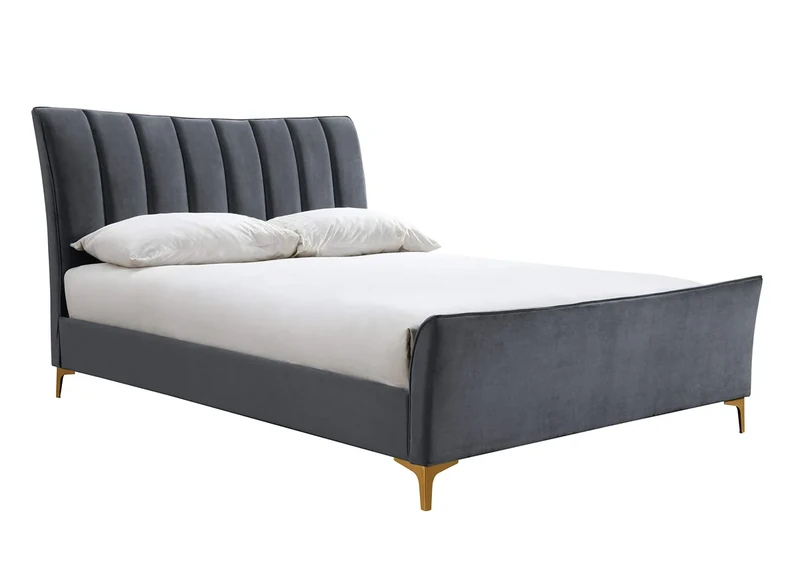 Birlea 120cm Clover Fabric Bed Grey Velvet