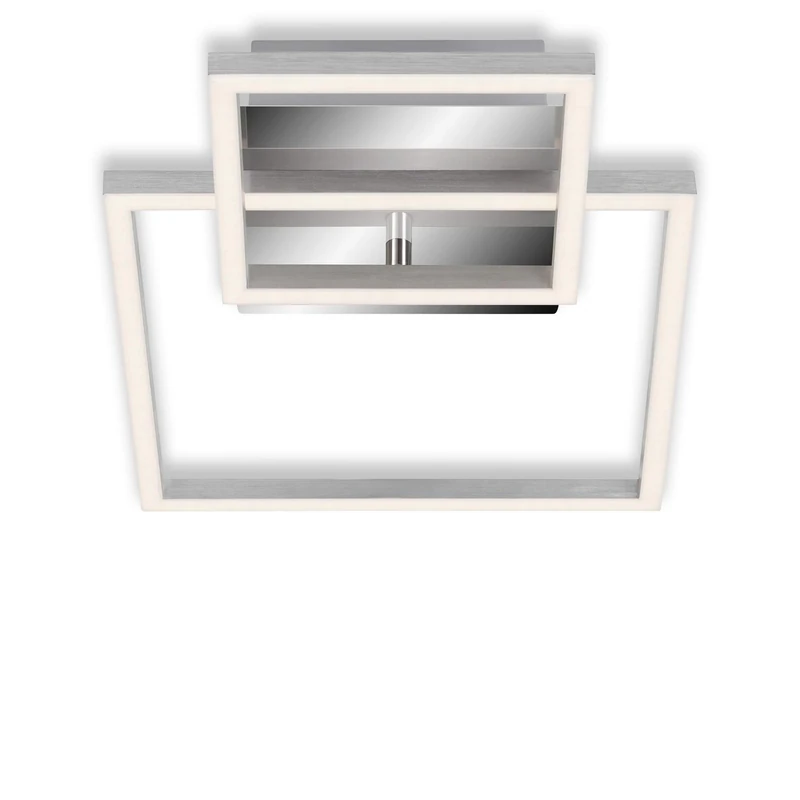 BRILONER Leuchten - Ceiling Light, dimmable Ceiling Light, incl. Memory Function, 1 Rotating LED Bulb, 19.6 watts, 1500 lumens, 3000 Kelvin, Bright Aluminium, 358 x 260 x 75 mm (L x B x H)