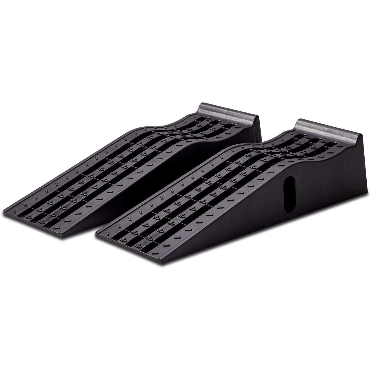 Cartrend 10639 Car Ramp Set 3 Tonnes up to 235 mm Lifting Platform Plastic Car Ramp with Override Protection 2 Pieces, Black