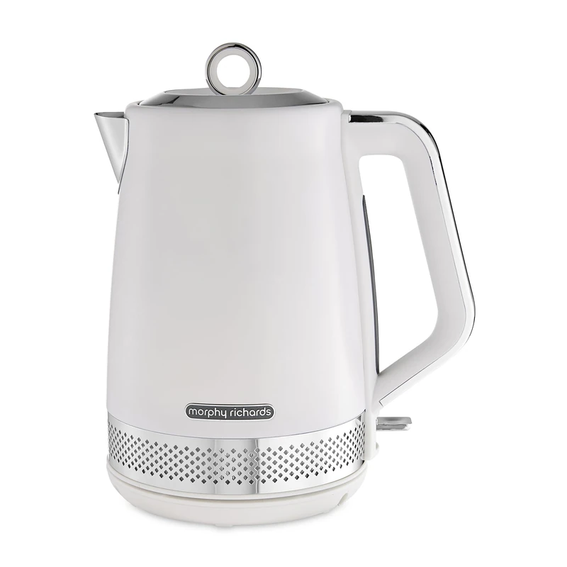 Morphy Richards Illumination 1.7L Jug Kettle, Rapid Boil, Boil Dry Protection, Pull off Lid, Limescale Filter, Easy View Window, 360 Cordless Base, Stainless Steel, White, 108021