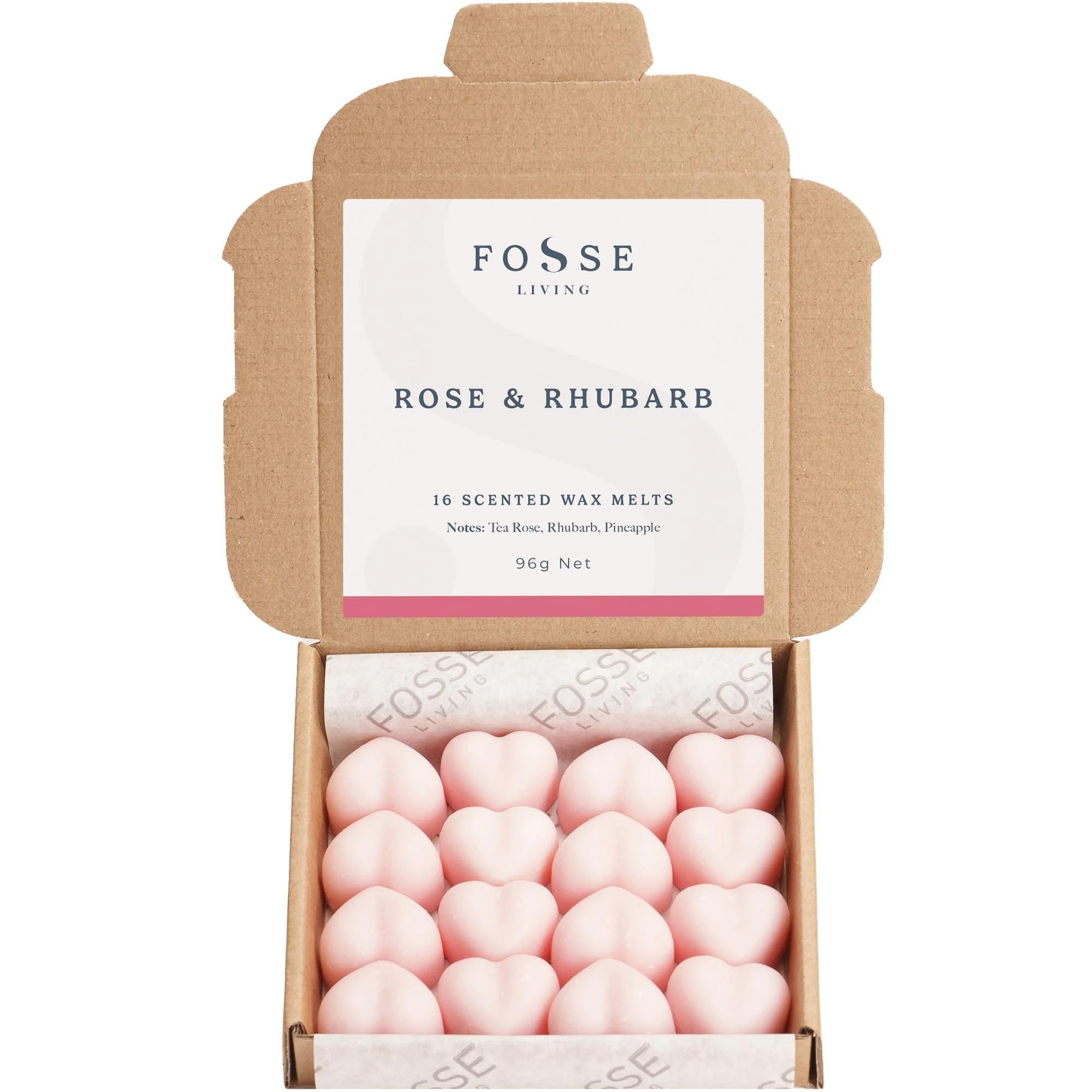 Rose & Rhubarb Strong Scented Wax Melts 16 Pack - The Gift for Every Occasion – Made in The UK