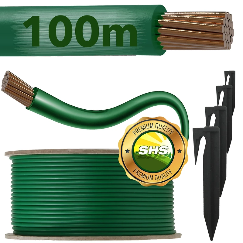 RASENFREUND 100 m Boundary Cable + 300 Ground Spikes for Robotic Lawnmower Lawn Robot Accessory Set Boundary Wire for Search Cable – Compatible with Gardena/Bosch/Husqvarna/Worx/Honda/Diameter 2.7