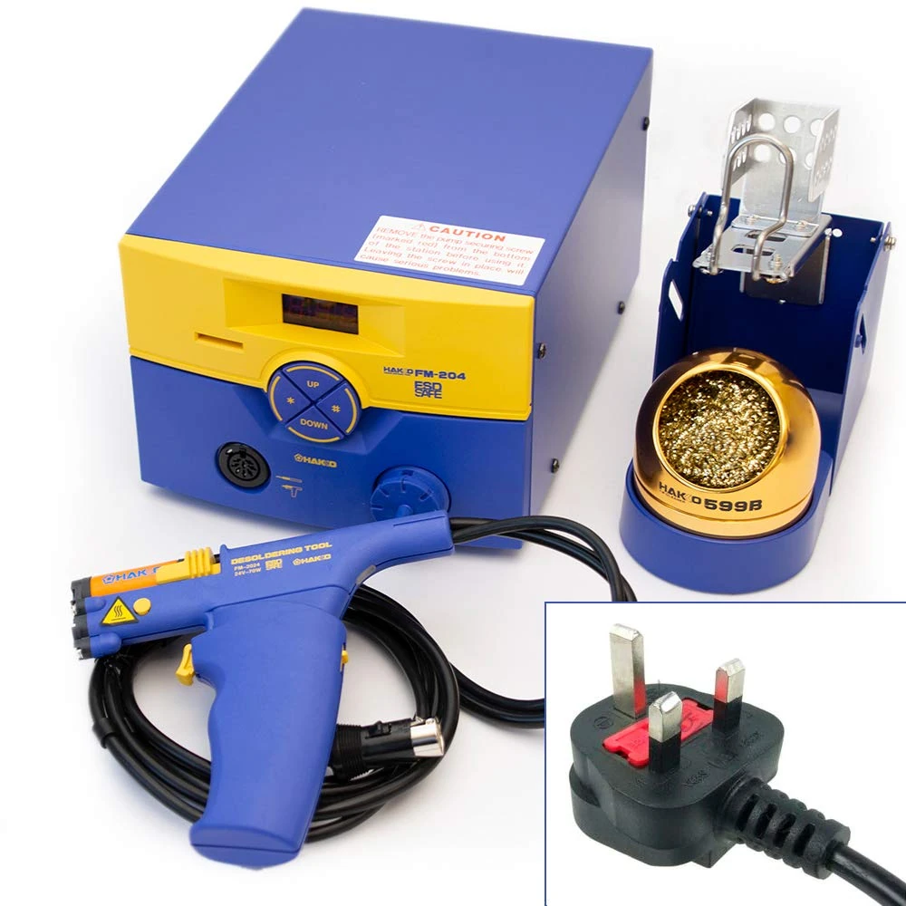 Hakko FM-204 Self Containted Desoldering Station and Desoldering Tool 230V BS Plug